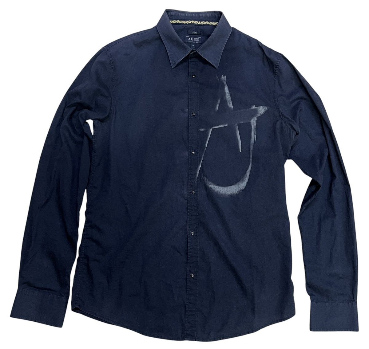 Armani × Giorgio Armani × Vintage Vintage Armani Jeans Snap Button Shirt Size US S / EU 44-46 / 1 - 1 Thumbnail