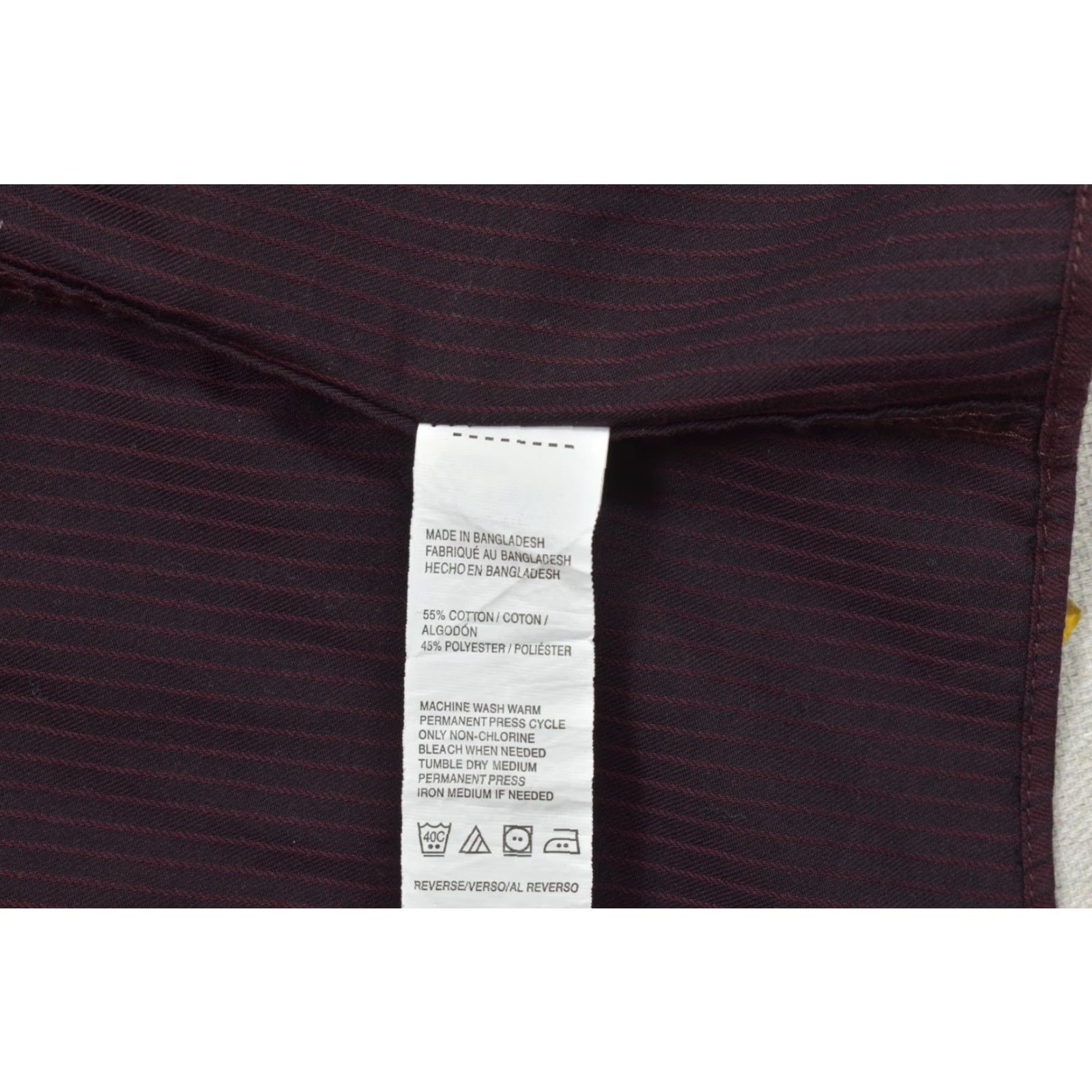 Van Heusen Van Heusen Dress Shirt 3XLT Big & Tall Burgundy Pin Striped Long Sleeve Button-Up Collar Men's Shirts Regular Fit Women? Size 48R - 8 Thumbnail