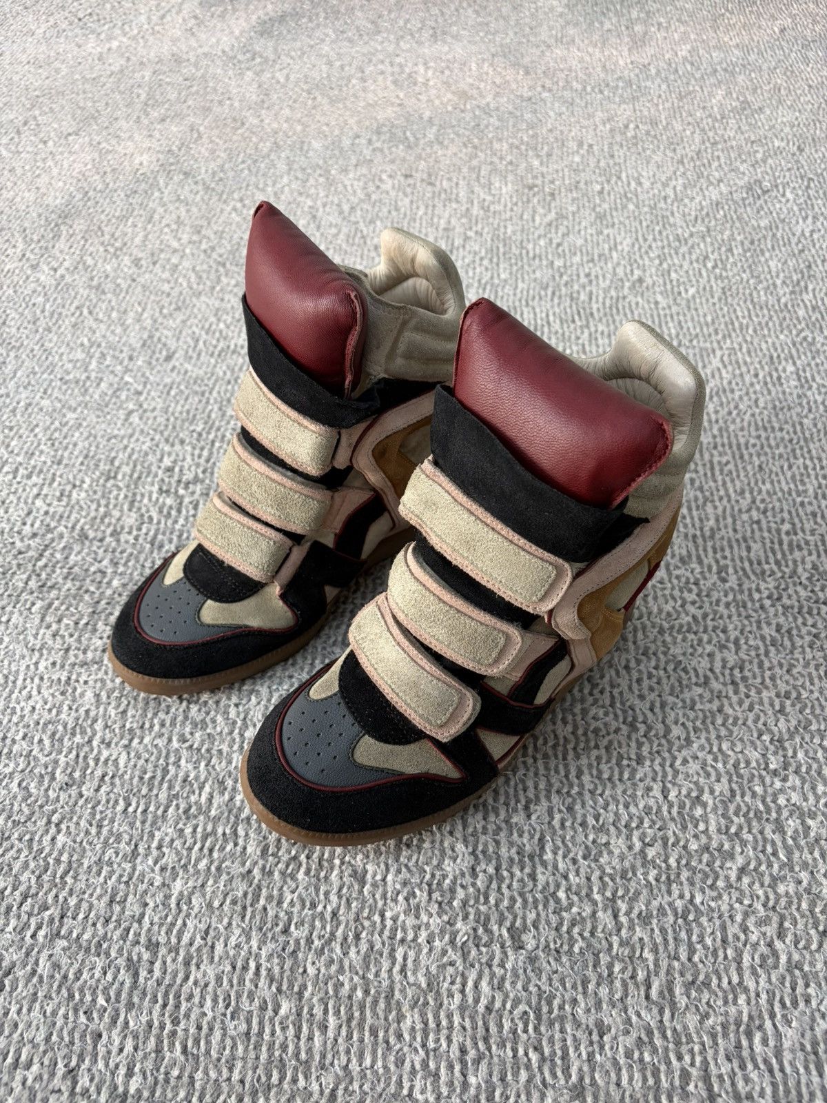 Isabel Marant Isabel Marant Multicolor Suede And Leather Wedge Sneakers Size US 7 / IT 37 - 4 Thumbnail