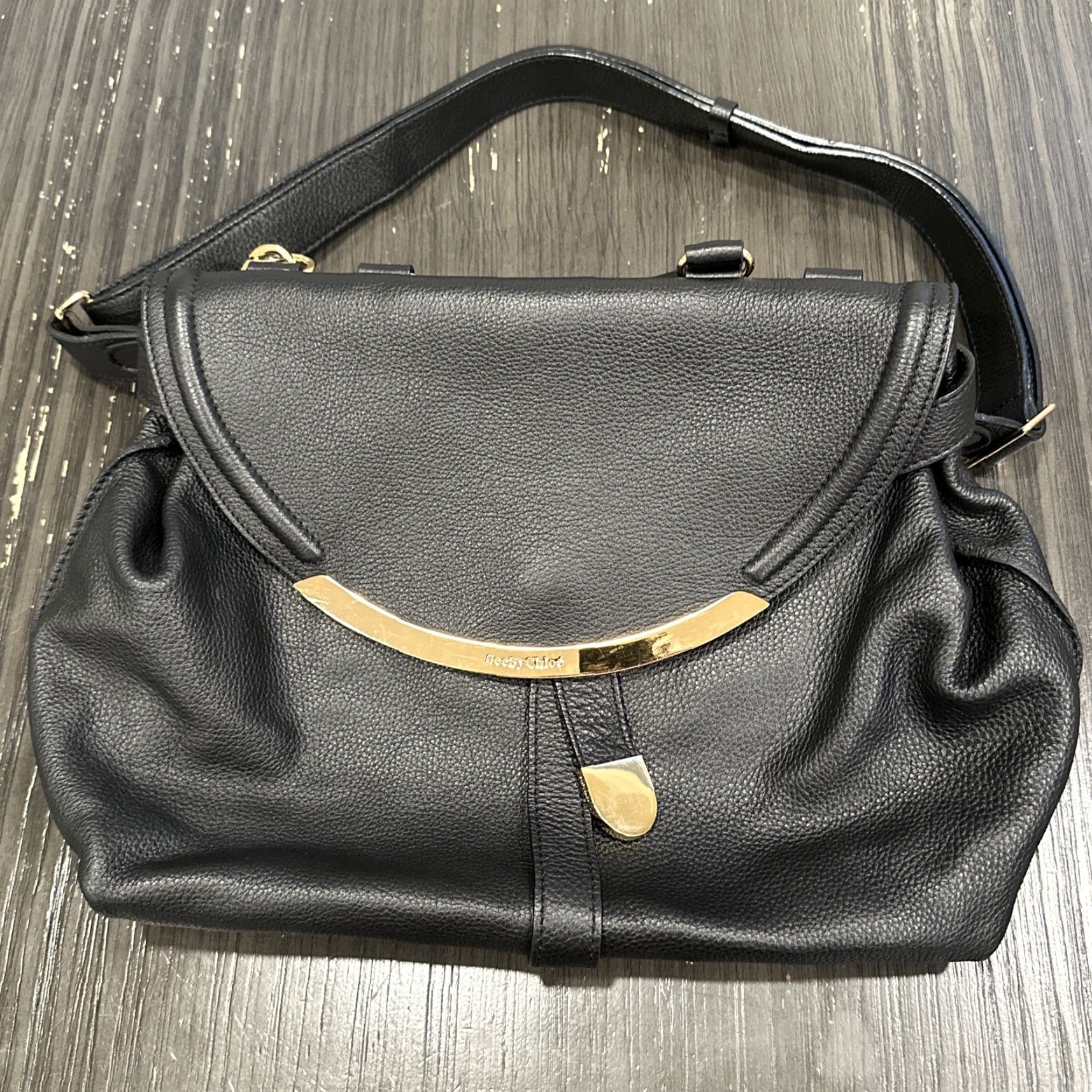 Vintage SEE BY CHLOE Leather Shoulder Bag Black Women Size ONE SIZE - 2 Thumbnail