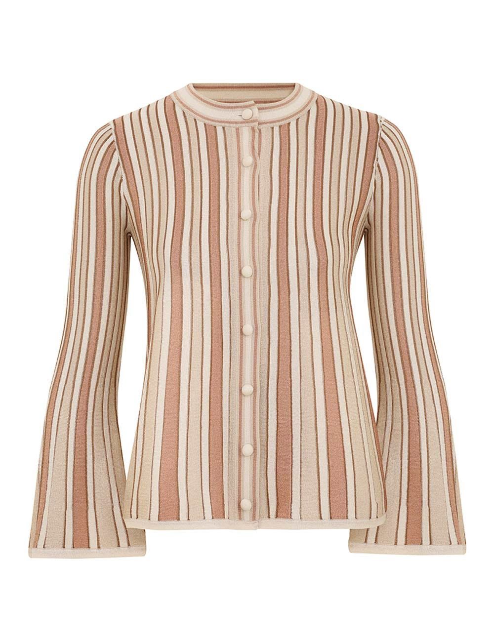 Zimmermann oc11z1025 Crush Metallic Stripe Cardigan in Multicolor Size M / US 6-8 / IT 42-44 - 1 Thumbnail