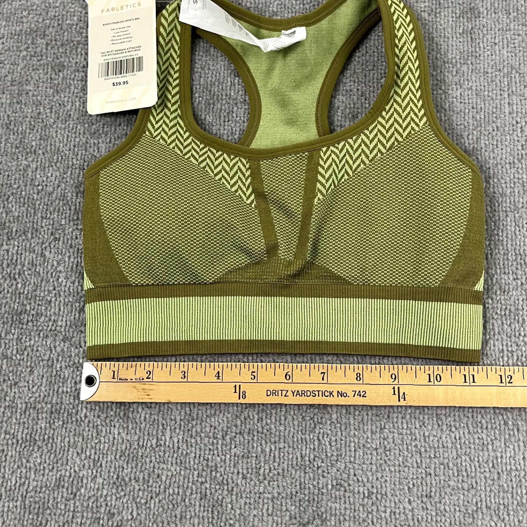 Fabletics Fabletics Bianca Seamless Sports Bra Womens Size 6 Small Green Padded Gym Yoga Size ONE SIZE - 5 Thumbnail