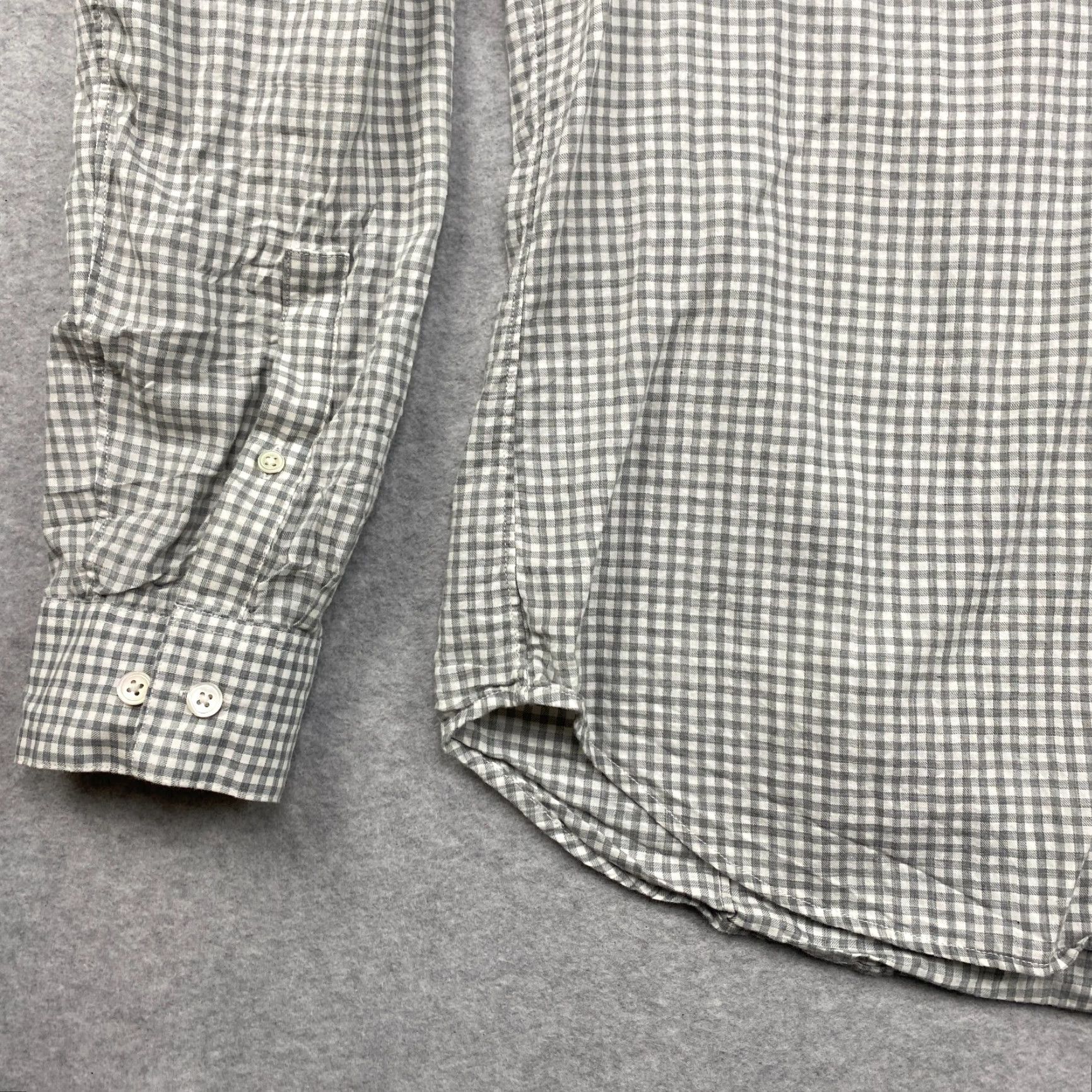 Theory Theory Button-Up Shirt Mens Large L Gray Check Long Sleeve Cotton Casual Size US L / EU 52-54 / 3 - 3 Thumbnail