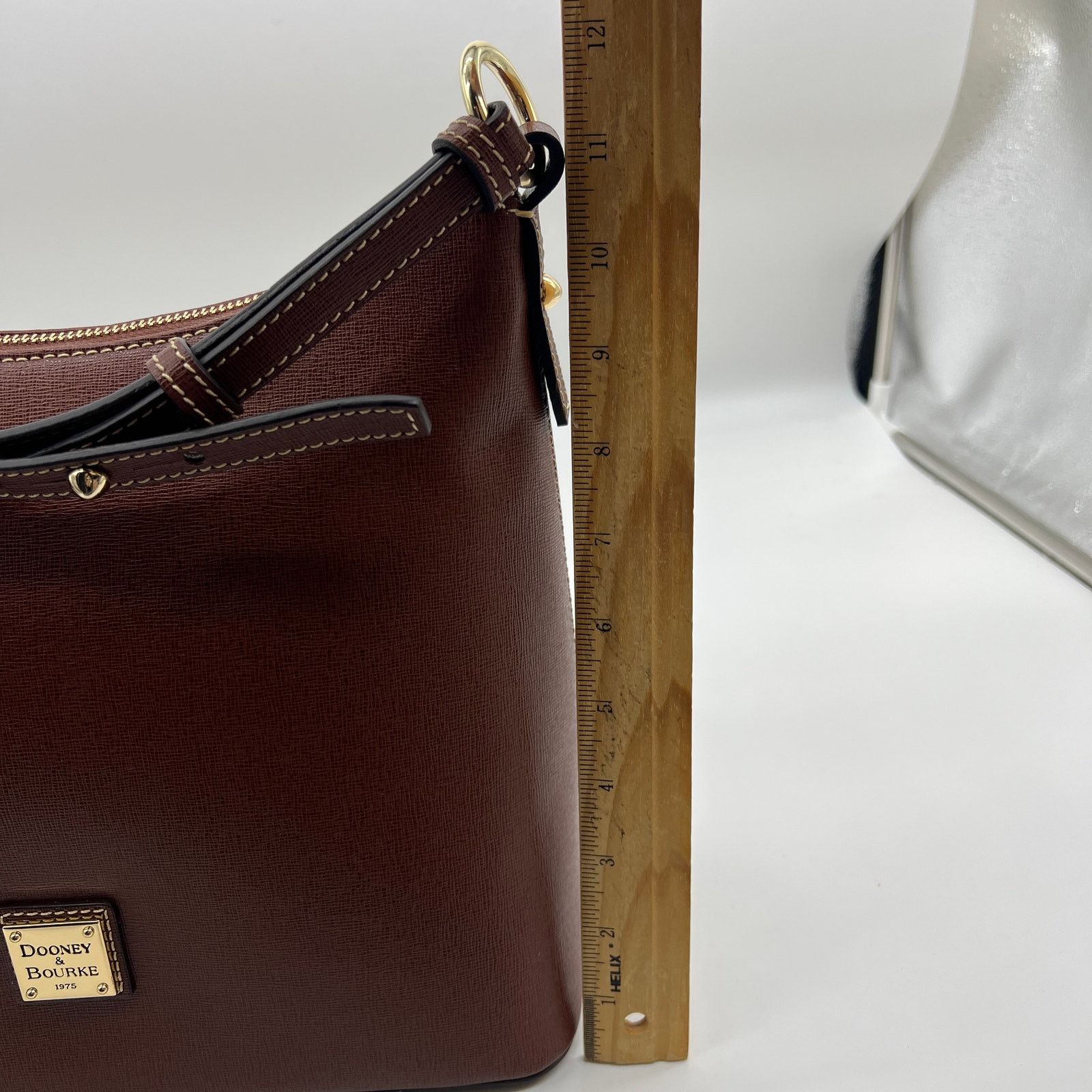 Dooney & Bourke Dooney & Bourke Saffiano Leather Hobo Handbags Amber Brown Size ONE SIZE - 18 Thumbnail