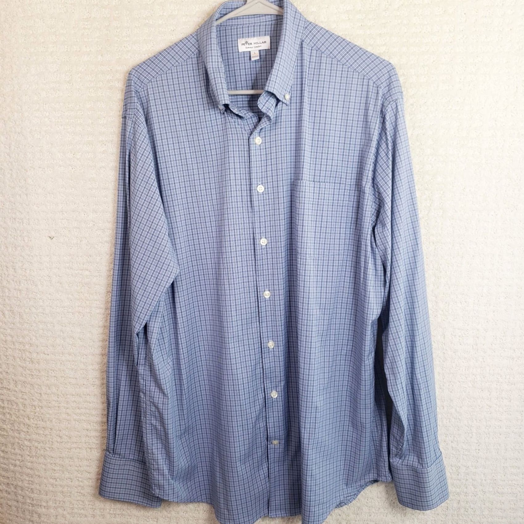 Peter Millar Peter Millar Summer Comfort Shirt Men's L Blue Plaid Shirt Button-Up Casual Workwear Button Front Size US L / EU 52-54 / 3 - 2 Thumbnail