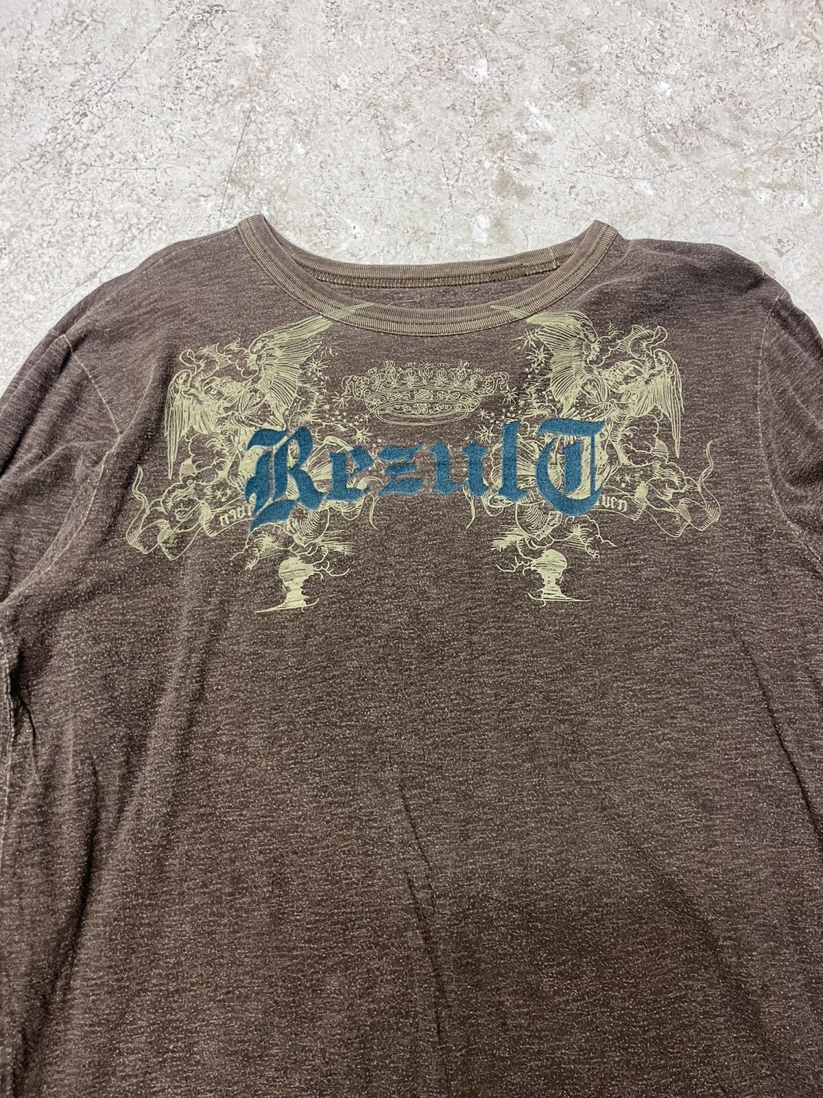 Vintage Brown y2k rezult long sleeve tee Size US S / EU 44-46 / 1 - 1 Thumbnail