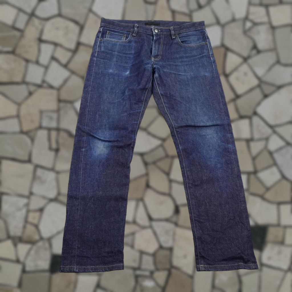 Uniqlo Uniqlo Jeans Mens 33x32 Blue Kaihara Selvedge Denim Slim Straight Mid Rise Faded Size US 33 - 1 Thumbnail