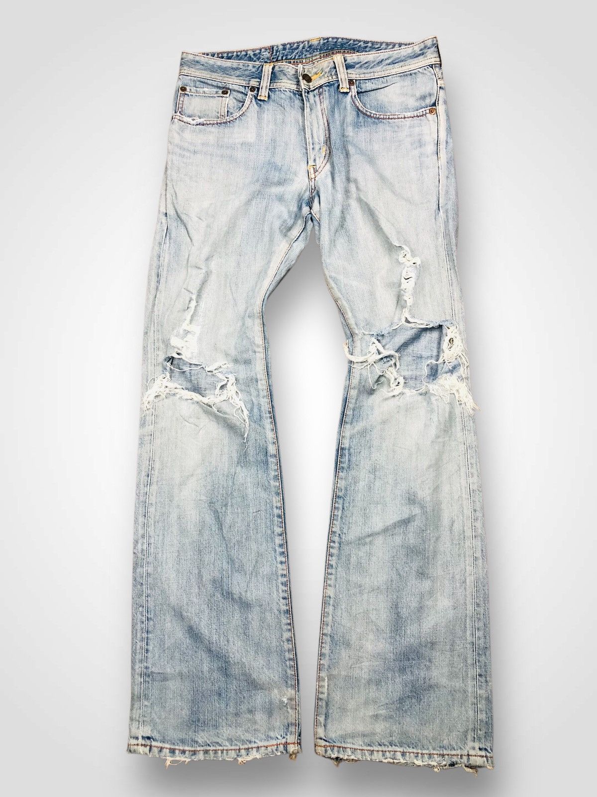 Edwin Edwin 511RV Ripped Distressed Flare Jeans Rare (40) Size US 32 / EU 48 - 1 Thumbnail