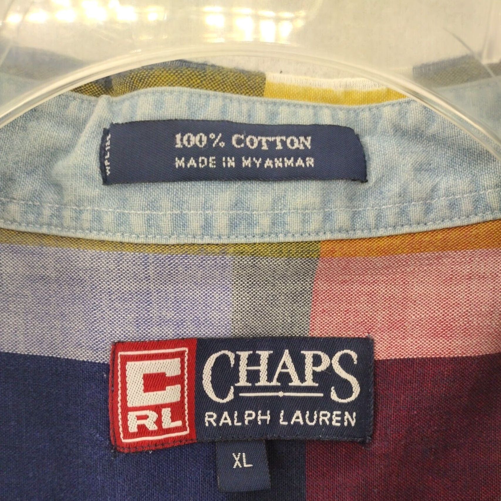 Chaps VINTAGE Chaps Ralph Lauren Shirt Mens XL Plaid Long Sleeve Button-Up 90s Logo Retro Cro Crest Size US XL / EU 56 / 4 - 6 Thumbnail