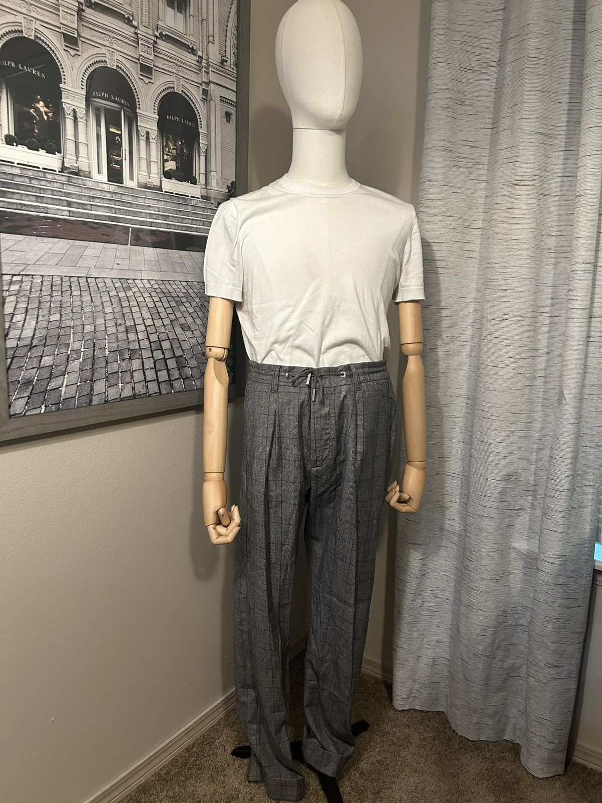 Eleventy Eleventy Plaid Drawstring Trousers Size US 34 / EU 50 - 1 Thumbnail