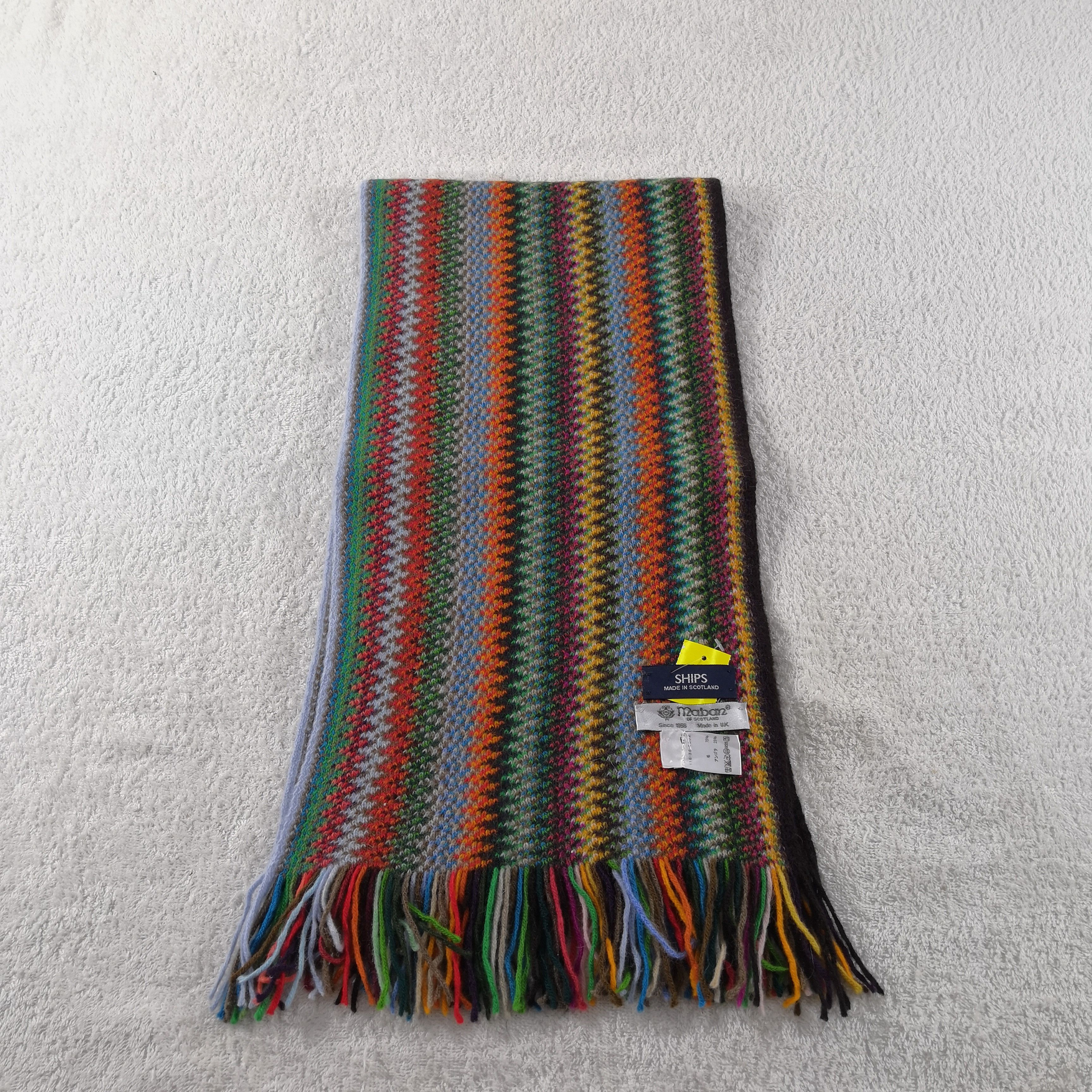 SHIPS Vintage Ships Scarf Ribbed Knit Stripe Muffler Wool . Size ONE SIZE - 2 Thumbnail