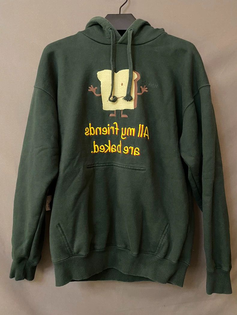 Vetements Vetements Green Graphic Hoodie with Bread Print-yf Size US M / EU 48-50 / 2 - 1 Thumbnail