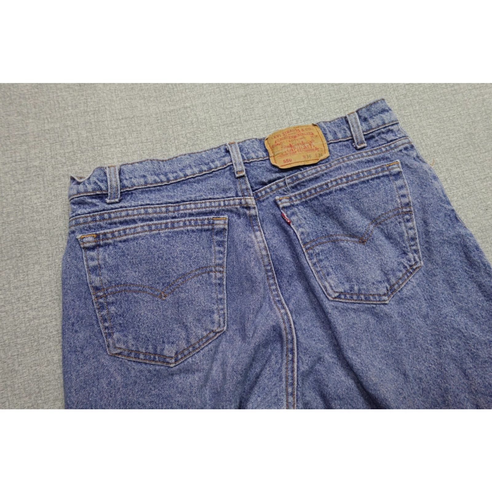 Levi's Levi's 550 Jeans Blue Dark Wash 36x36 Regular Mens Vintage USA Made In USA Stretch Comfort Zipper 5-Pocket Denim Straight Size 36" Inseam 36" (USA) Size US 36 / EU 52 - 2 Thumbnail