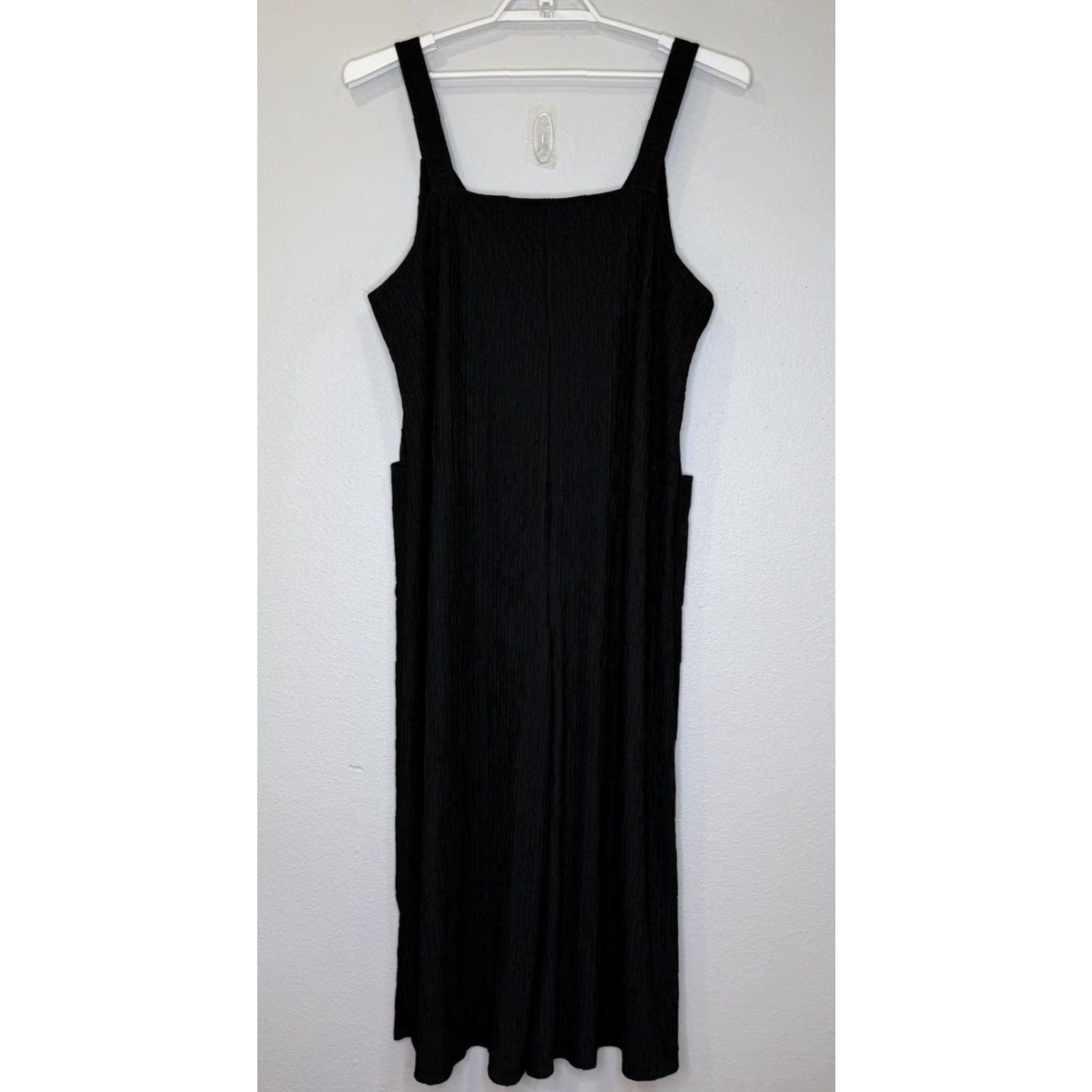 Vintage Chicsoul Jumper Romper Black Tank Top Wide Leg Pockets Stretch 1X New Women’s Size XL / US 12-14 / IT 48-50 - 6 Thumbnail
