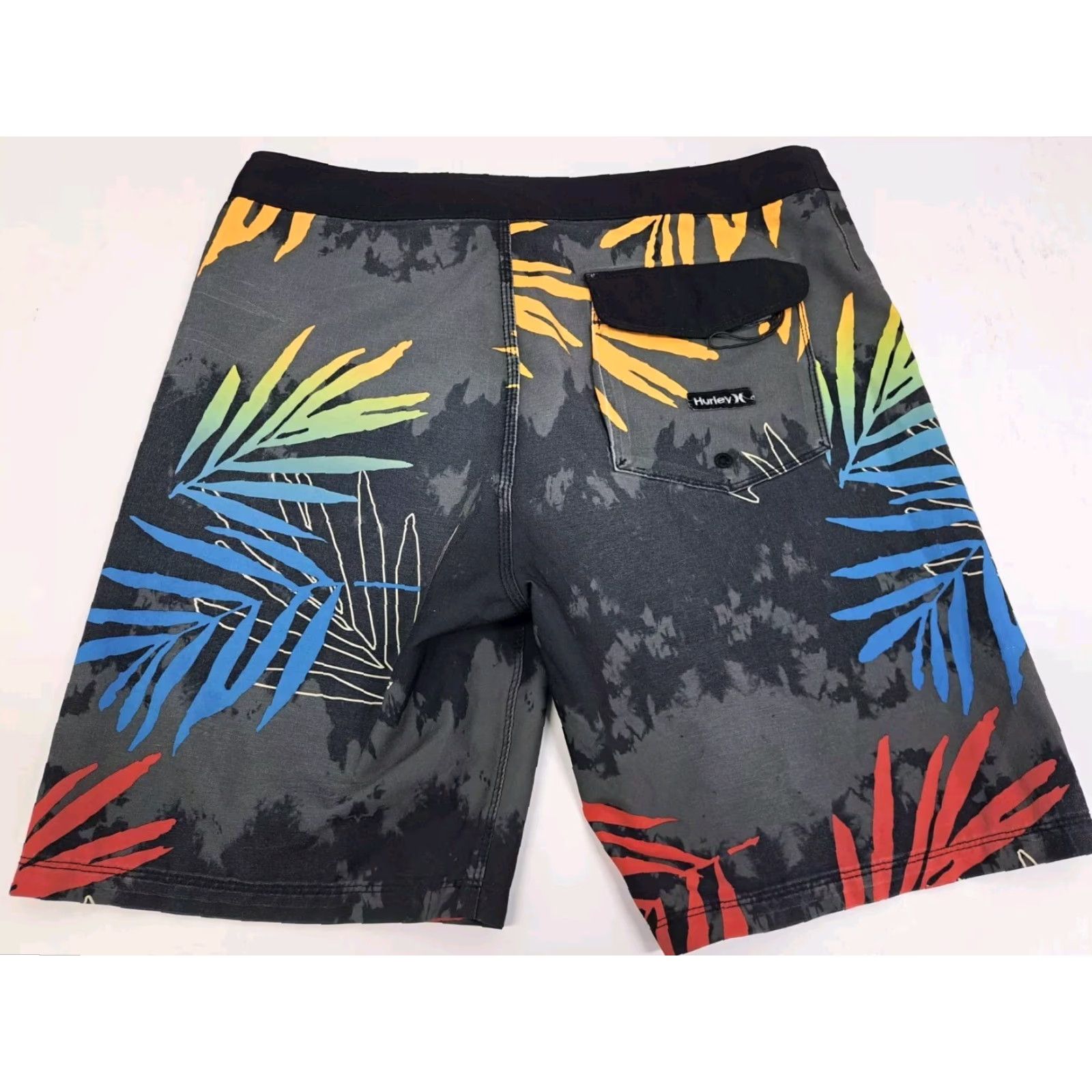 Hurley Hurley Board Shorts Mens 31 Multicolor Floral Surfer Beach 100% Polyester Drawstring Bottom Logo Men Size US 31 - 2 Thumbnail
