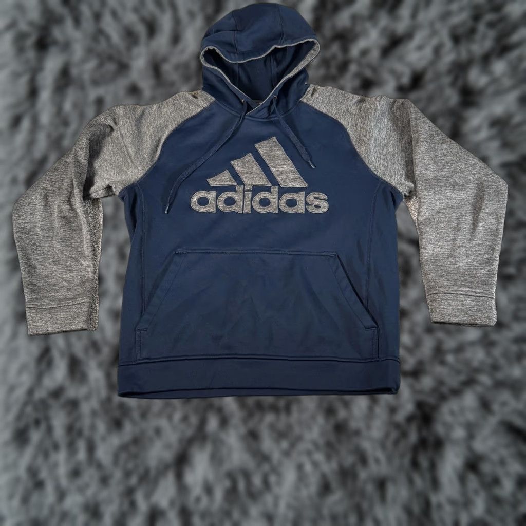 Adidas Adidas Hoodie Mens Medium Blue Gray ClimaWarm Raglan Pullover Fleece Sweatshirt Size US M / EU 48-50 / 2 - 1 Thumbnail