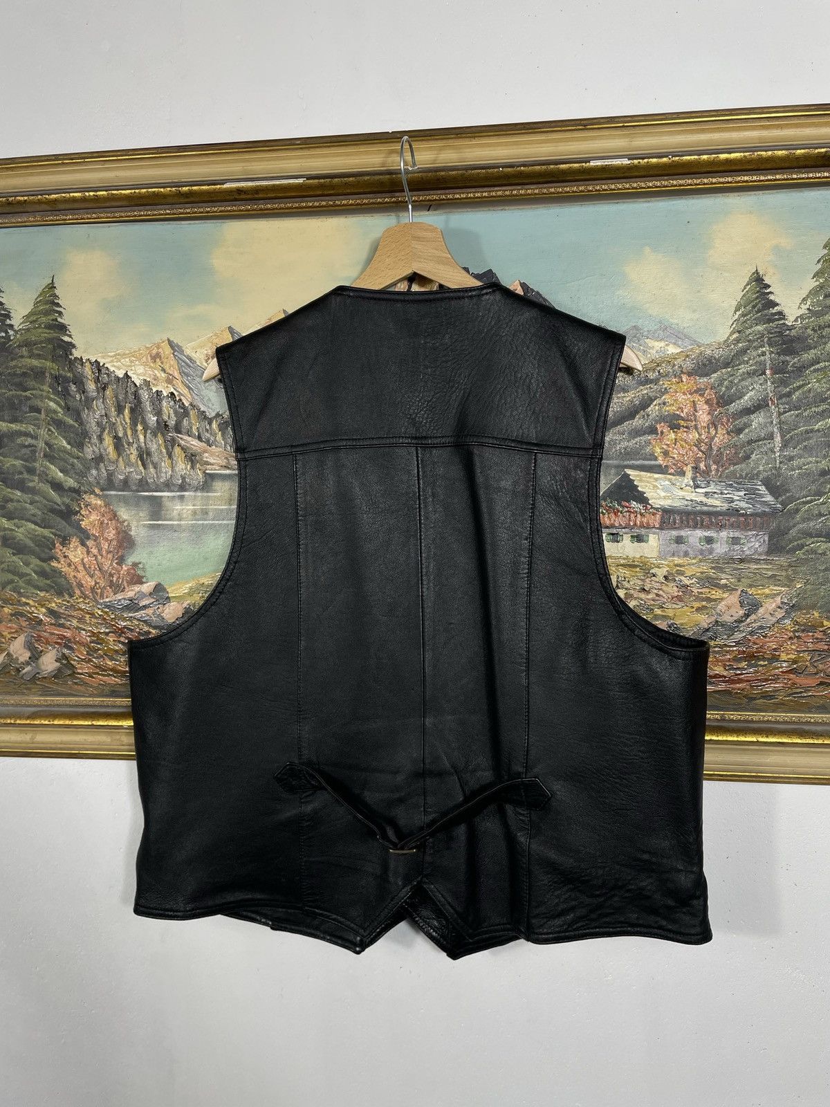 Vintage Vintage Y2k Real Leather Black Vest Jacket Punk Rock Motor Size US XL / EU 56 / 4 - 7 Thumbnail