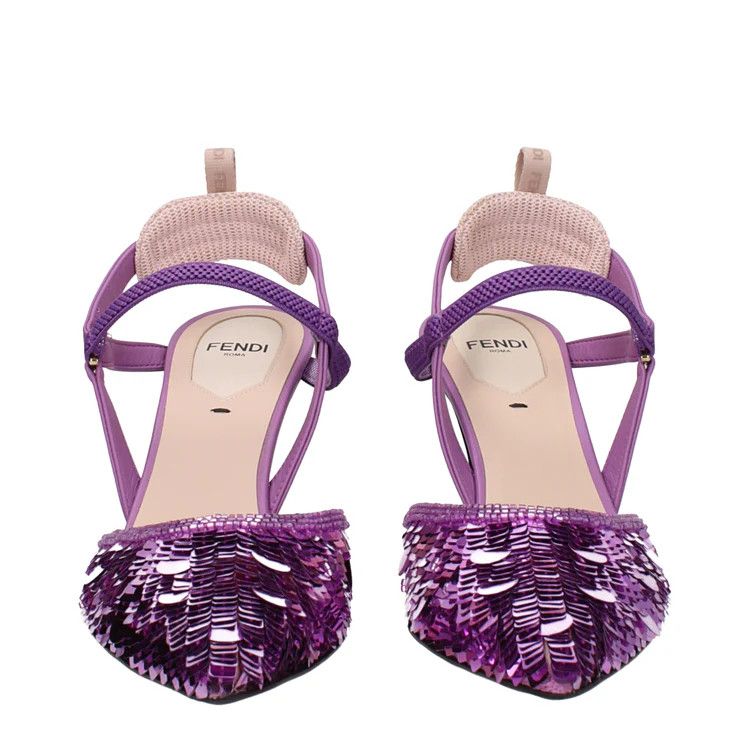 Fendi ob1o1e1124 Sequins Sandals in Violet Size US 6.5 / IT 36.5 - 3 Thumbnail