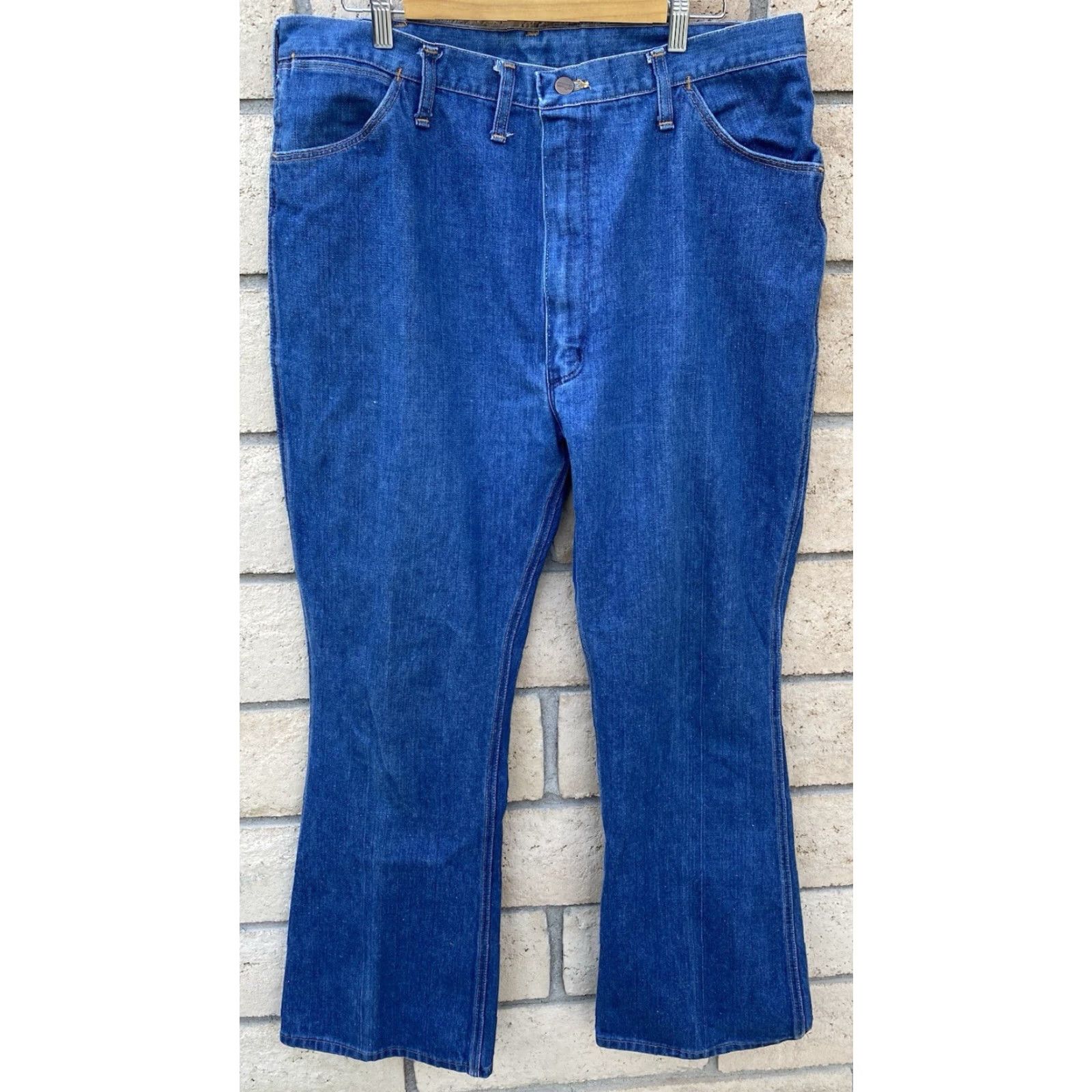 Wrangler VINTAGE Wrangler Jeans Mens 42 Regular 32.5 Inseam 5-Pocket Denim Blue Zip IDEAL Cowboy Size US 42 / EU 58 - 3 Thumbnail