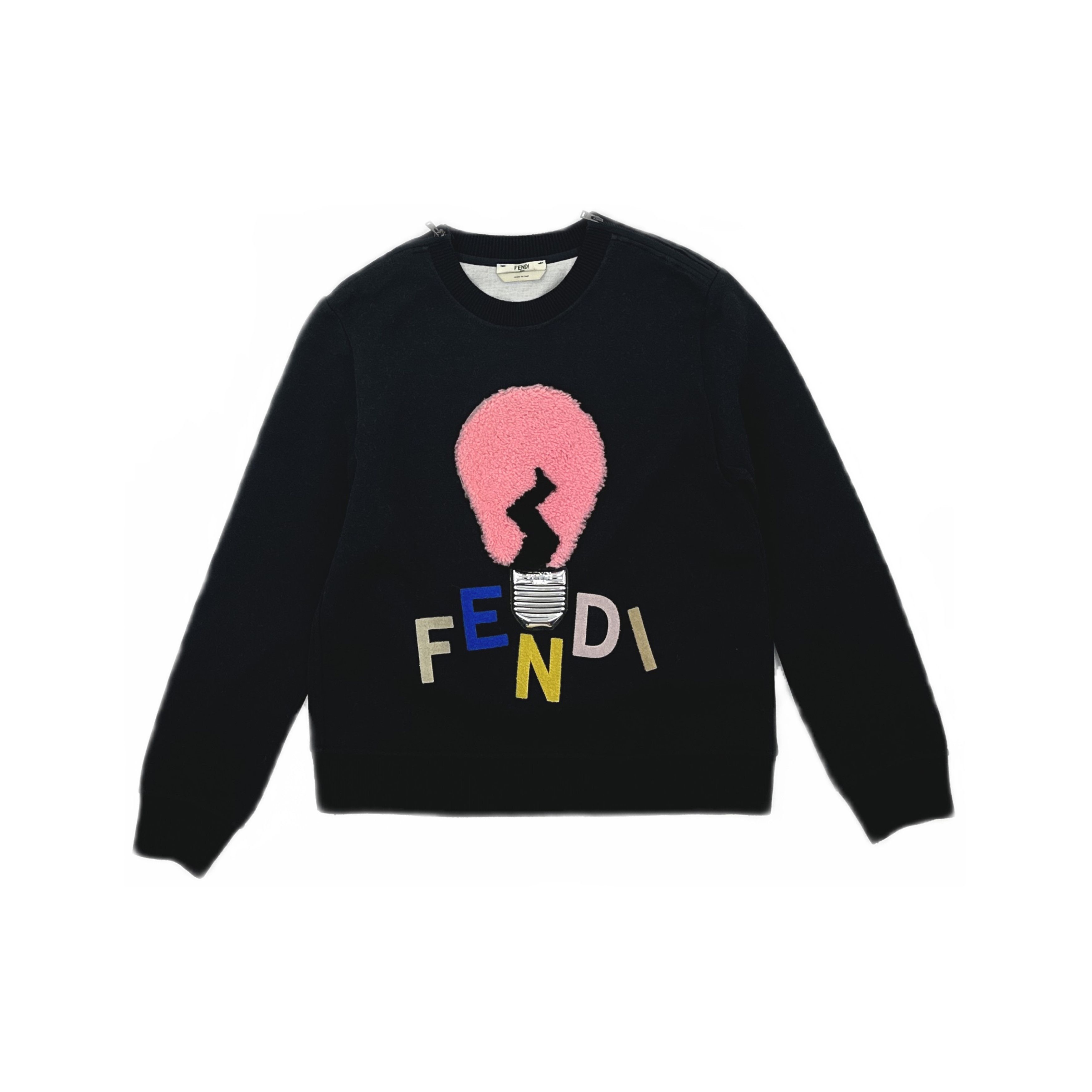 Fendi Fendi Shearling Logo Sweatshirt Size 38 Size XS / US 0-2 / IT 36-38 - 1 Thumbnail