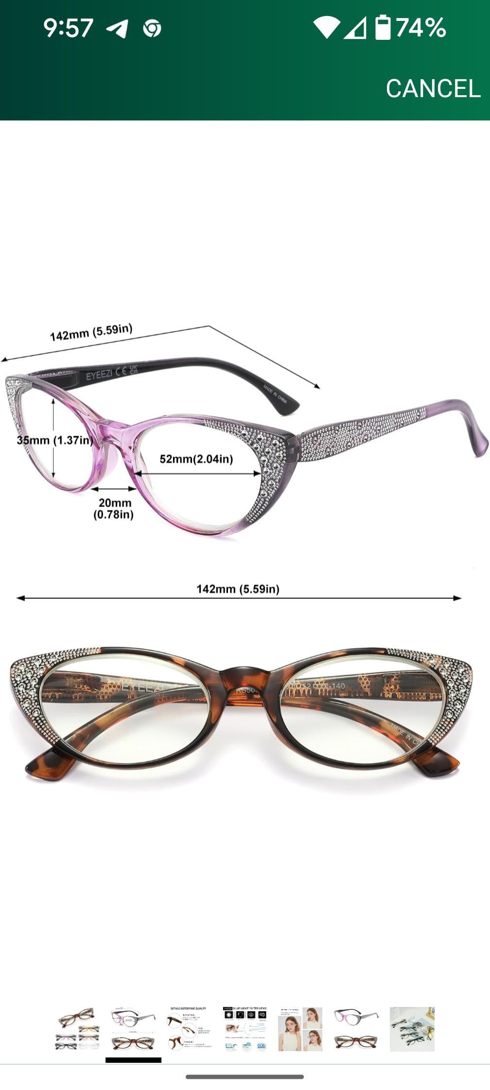 NBDN Nobrandedon Reading Glasses-6PC BlueLight Hinges Anti-glare UVReaders Size ONE SIZE - 6 Thumbnail