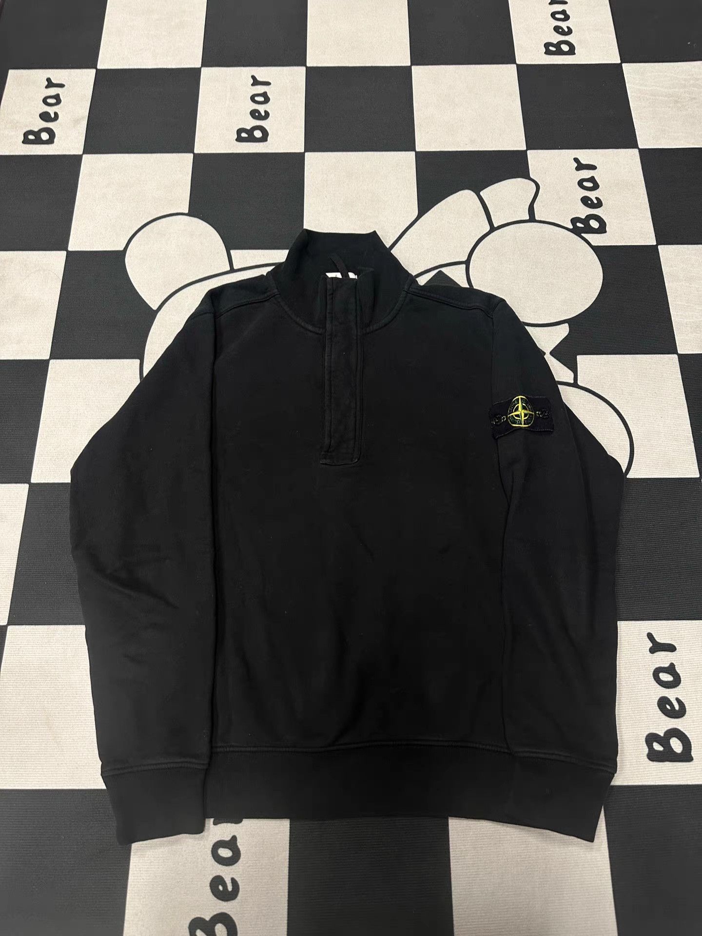 Stone Island Stone Island Half-Button Black Crew Neck Sweatshirt K5 Size US L / EU 52-54 / 3 - 1 Thumbnail