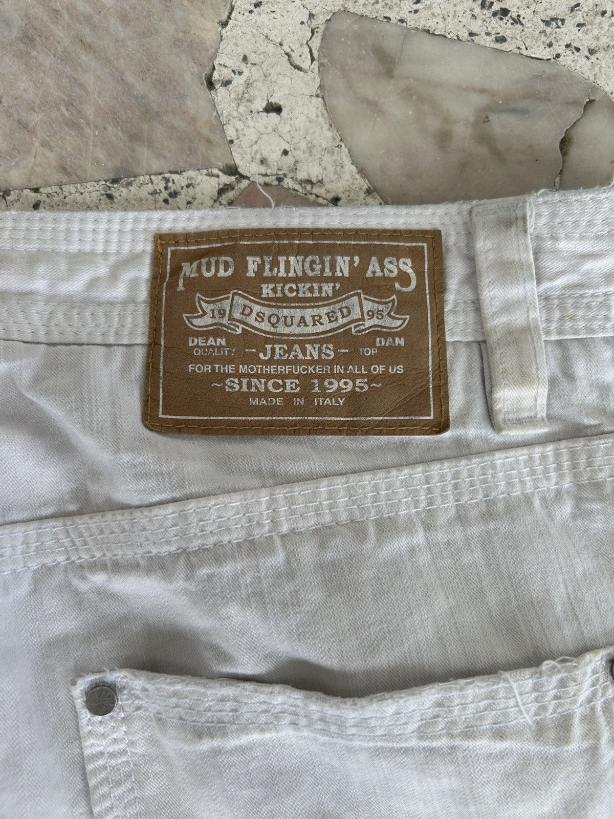 Dsquared2 Motherfucker Denim Dsquared Italy White Vintage Size US 33 - 19 Thumbnail