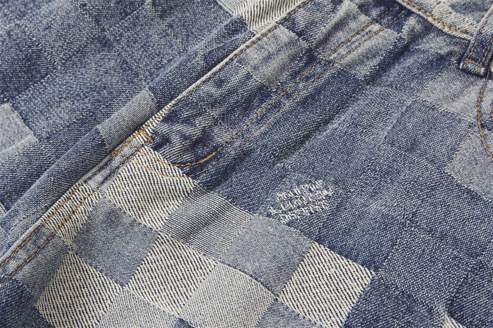 Japanese Brand × Jean American street style loose distressed mosaic jeans Size US 34 / EU 50 - 5 Thumbnail