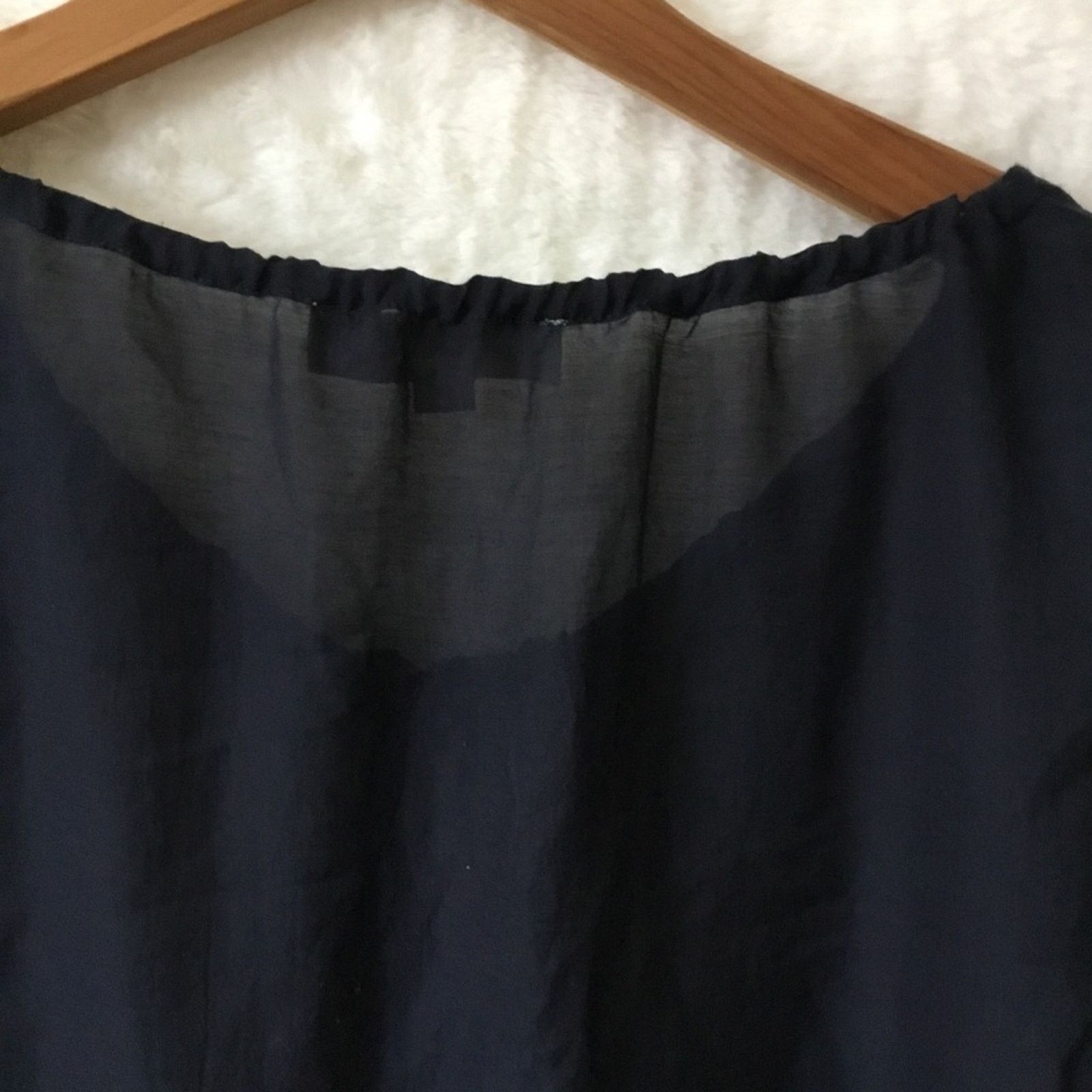 Loft LOFT Navy Sheer Peasant Blouse Size S / US 4 / IT 40 - 11 Thumbnail