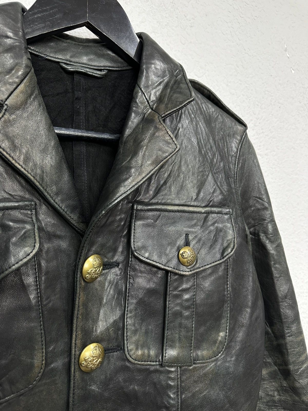 Polo Ralph Lauren Vintage Leather Jacket Polo Ralph Lauren Cropped Faded Rare Size S / US 4 / IT 40 - 7 Thumbnail