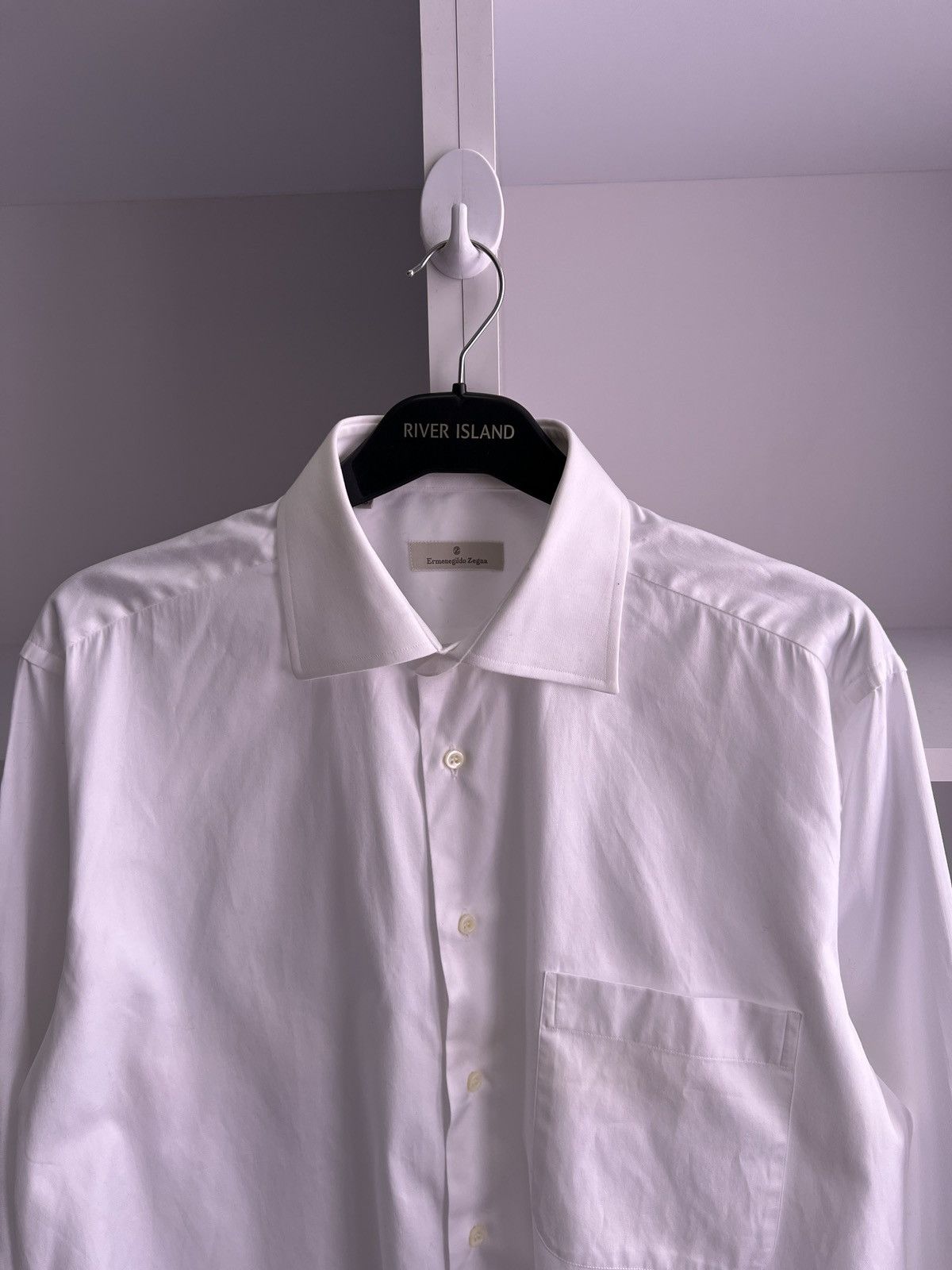 Ermenegildo Zegna × Vintage Vintage Ermenegildo Zegna White Button Up Shirt Size US M / EU 48-50 / 2 - 5 Thumbnail