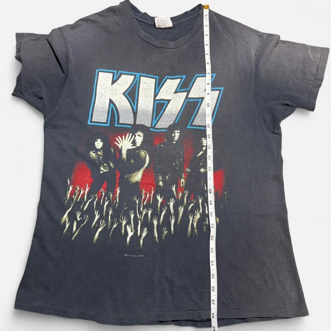 Vintage Vintage 1980s Kiss Live Tour Single Stitch Rock Band TShirt Size US XL / EU 56 / 4 - 8 Thumbnail