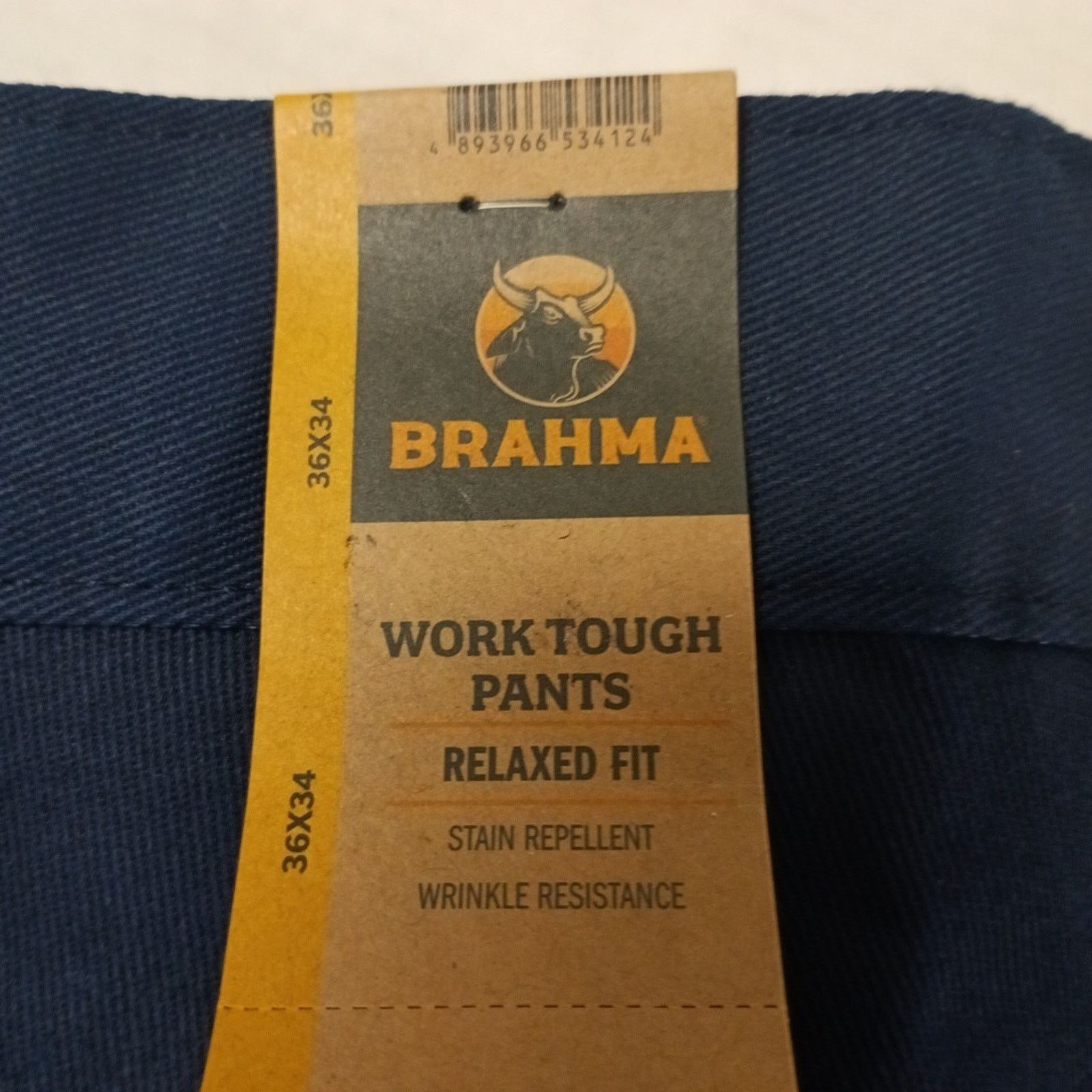 Other Brahma Men's Work Tough Pants Durable Size 36x34 Blue Size US 36 / EU 52 - 2 Thumbnail