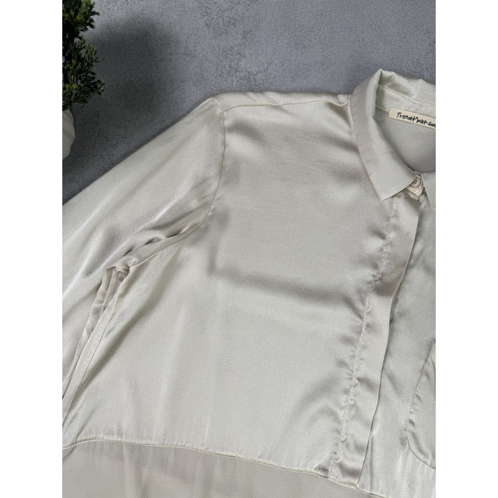 Transit Transit Par Such Beige Silk Super Lightweight Blouse Sz 4 Size S / US 4 / IT 40 - 4 Thumbnail