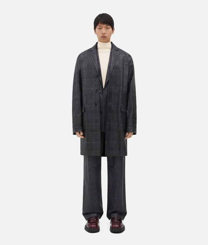 Bottega Veneta o1loc1c0125 737984 Printed Leather Houndstooth Pant Black Size US 32 / EU 48 - 5 Thumbnail