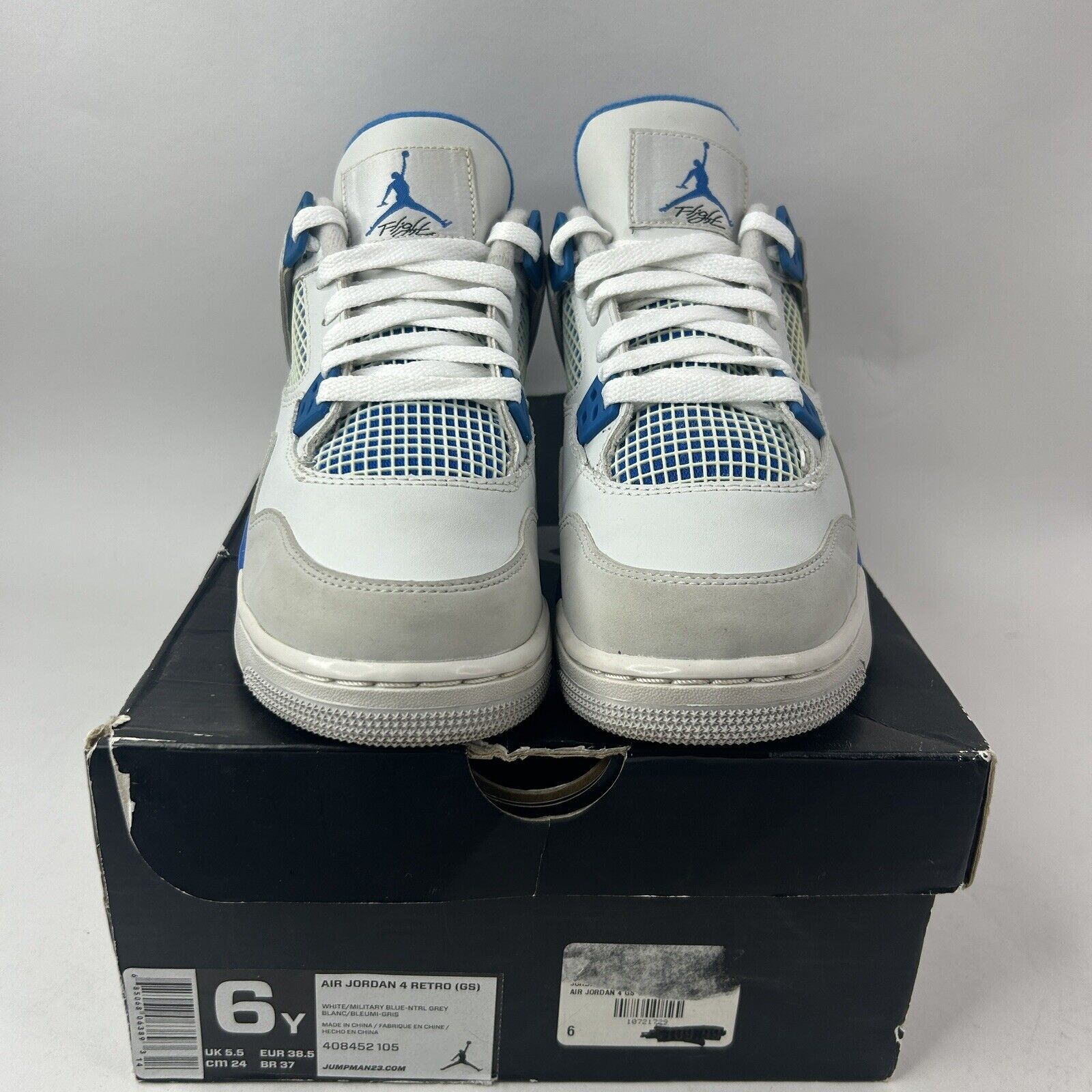 Nike Nike Air Jordan 4 Retro GS “Military Blue” 2024 Size US 7.5 / IT 37.5 - 2 Thumbnail