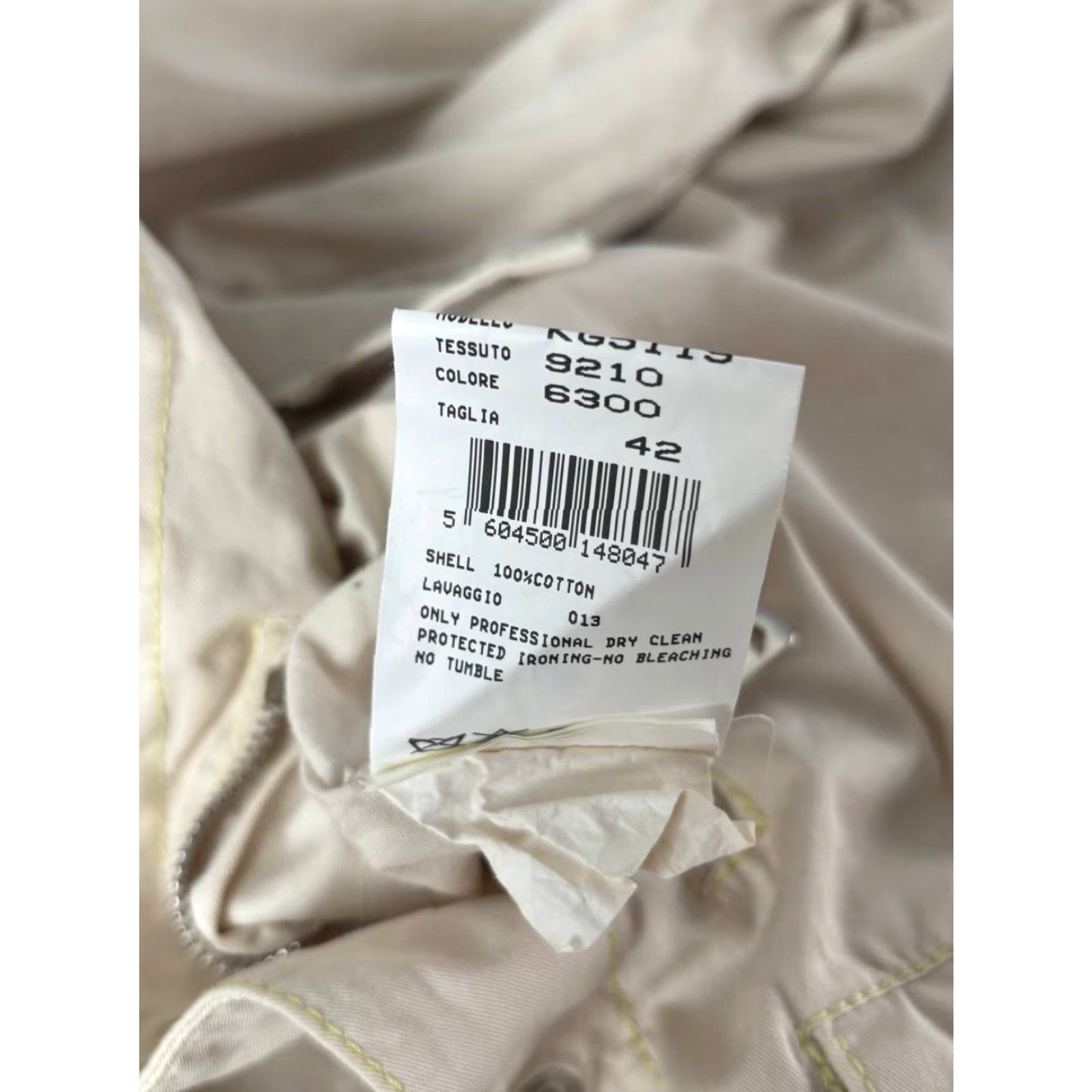 Emporio Armani Emporio Armani Womens Jacket White Cotton Long Sleeve Windbreaker Belt Size ONE SIZE - 3 Thumbnail