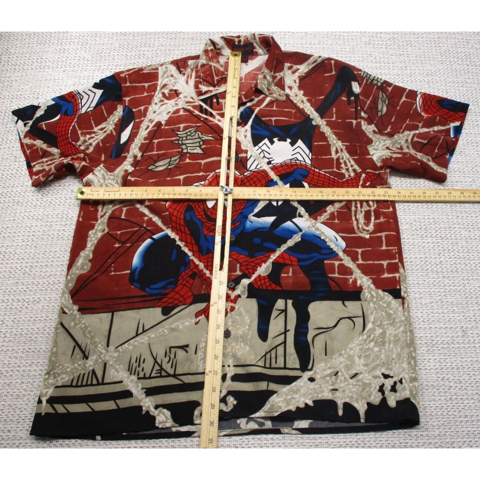 Vintage VINTAGE Spider Man Shirt Mens M Short Sleeve Button-Up Top All Over Pattern Comics AOP 90s Y2K Model Spider Man Theme Mens Size US M / EU 48-50 / 2 - 7 Thumbnail