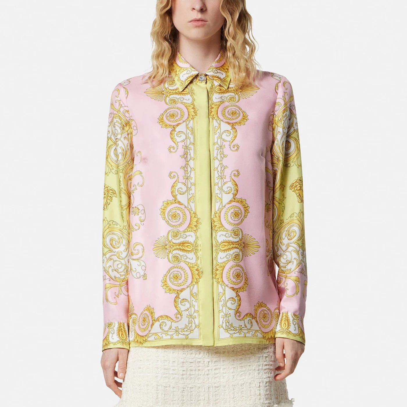 Versace o1d2blof0426 Printed Silk Twill Shirt in Multicolor Size M / US 6-8 / IT 42-44 - 1 Thumbnail