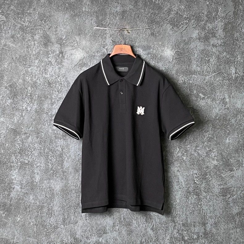 Amiri Amiri Black cotton short-sleeved polo shirt Size US XL / EU 56 / 4 - 1 Thumbnail