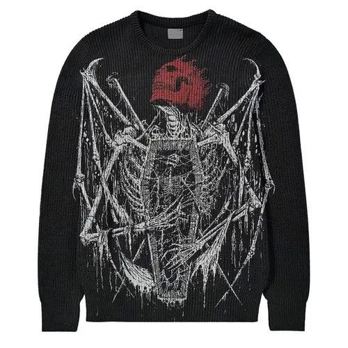 image of Vintage Autumn/winter Men's Oversized Sweater Black (Size Medium)