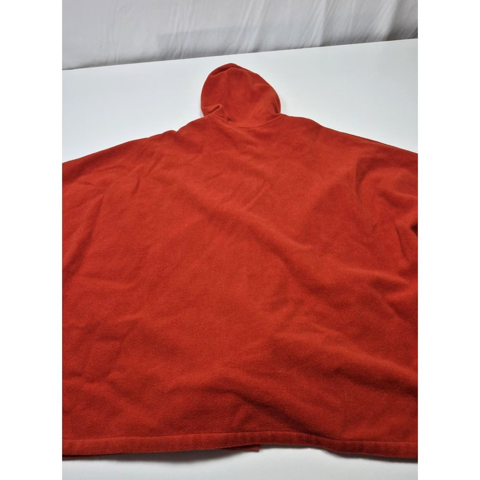 Eileen Fisher Eileen Fisher Poncho Jacket Womens 2X Orange Wool Hooded Short Sleeve Button Size 40" / US 18 - 7 Thumbnail