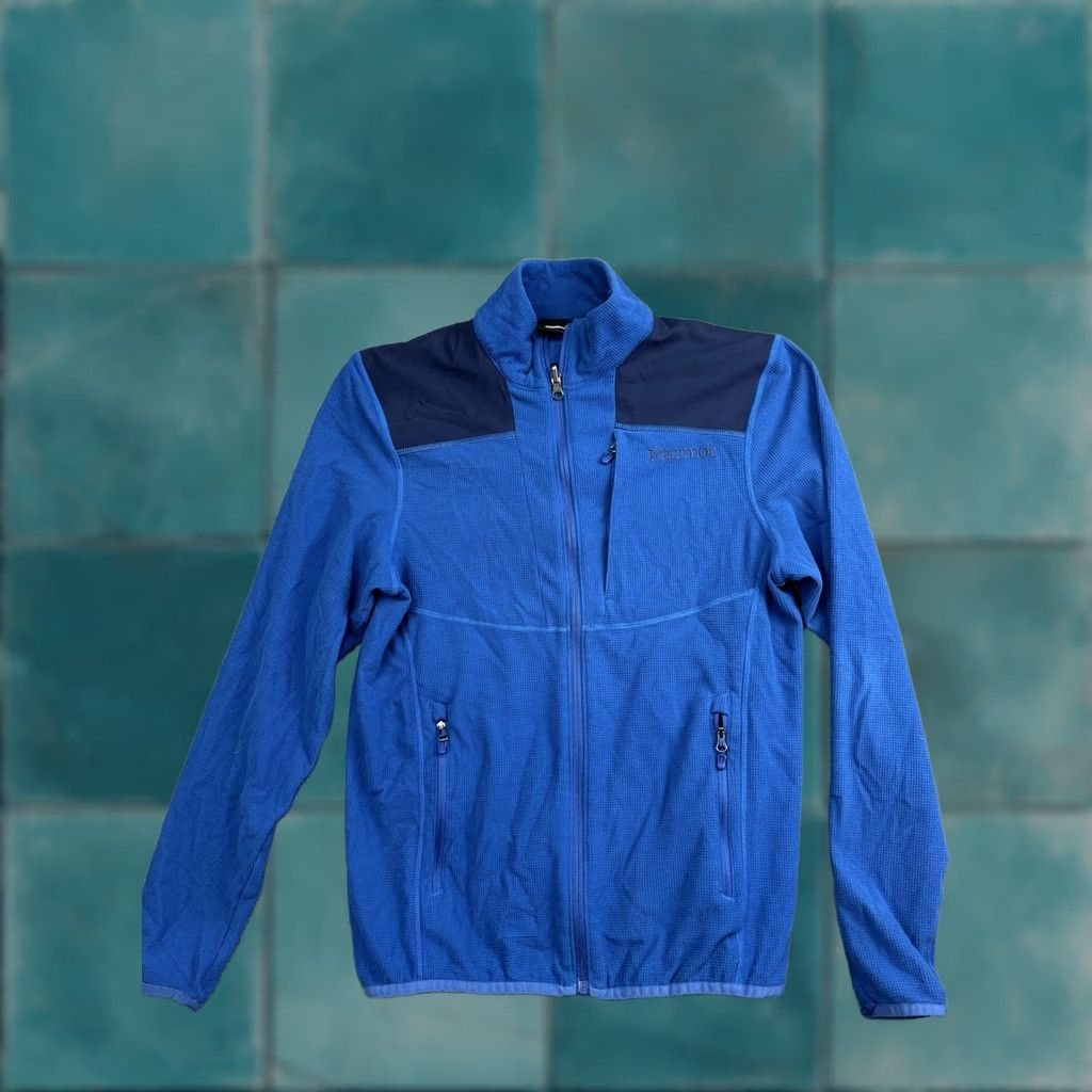 Marmot Marmot Fleece Jacket Mens Small Blue Polartec Grid Full Zip Hiking Outdoor Size US S / EU 44-46 / 1 - 1 Thumbnail
