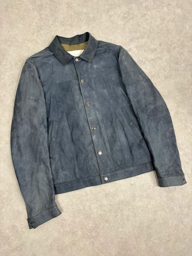 Giorgio Brato 2010s Giorgio Brato Blue Eroded Leather Jacket Size US M / EU 48-50 / 2 - 4 Thumbnail