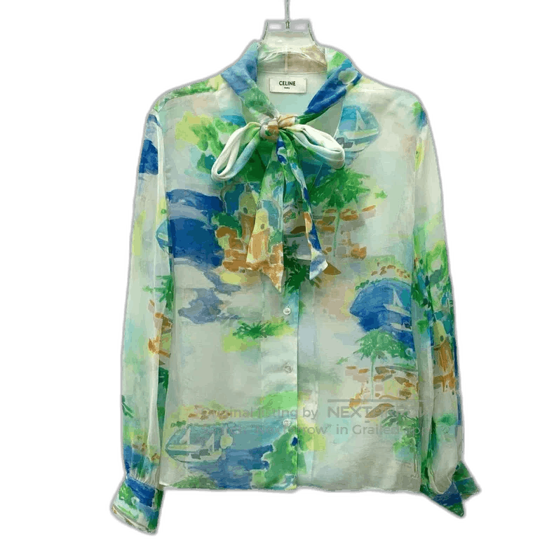 Celine Celine Colorful Silk Long Sleeve Shirt. Size US M / EU 48-50 / 2 - 1 Thumbnail