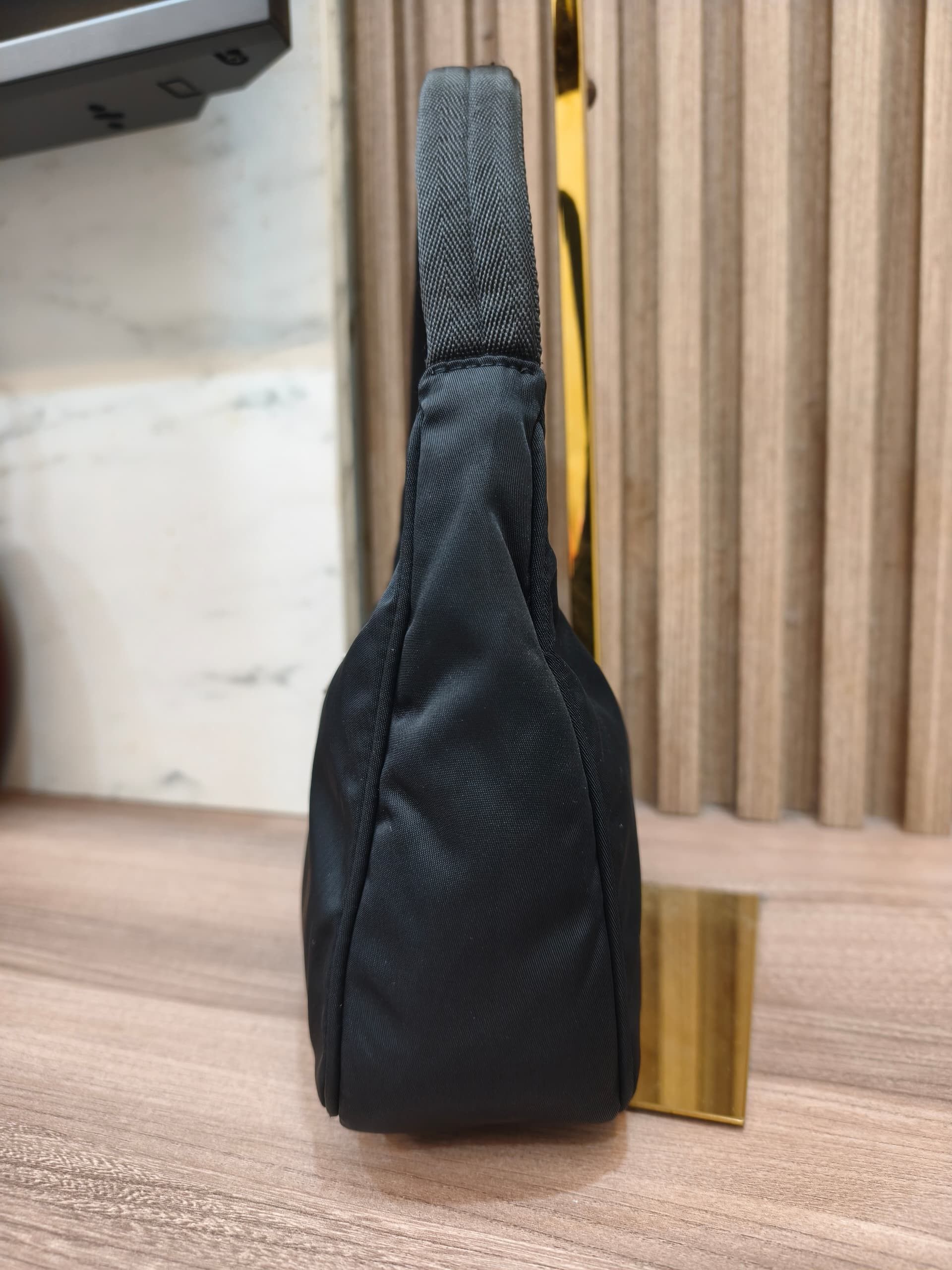 Prada Prada Black Nylon Mini Tessuto Shoulder Bag Size ONE SIZE - 6 Thumbnail