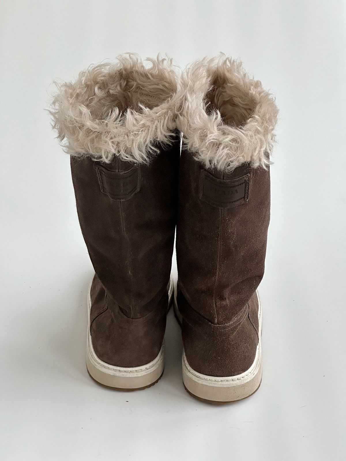 Prada *sz40* PRADA Fur Shearling Suede Boots runway leather brown Size US 10 / IT 40 - 7 Thumbnail