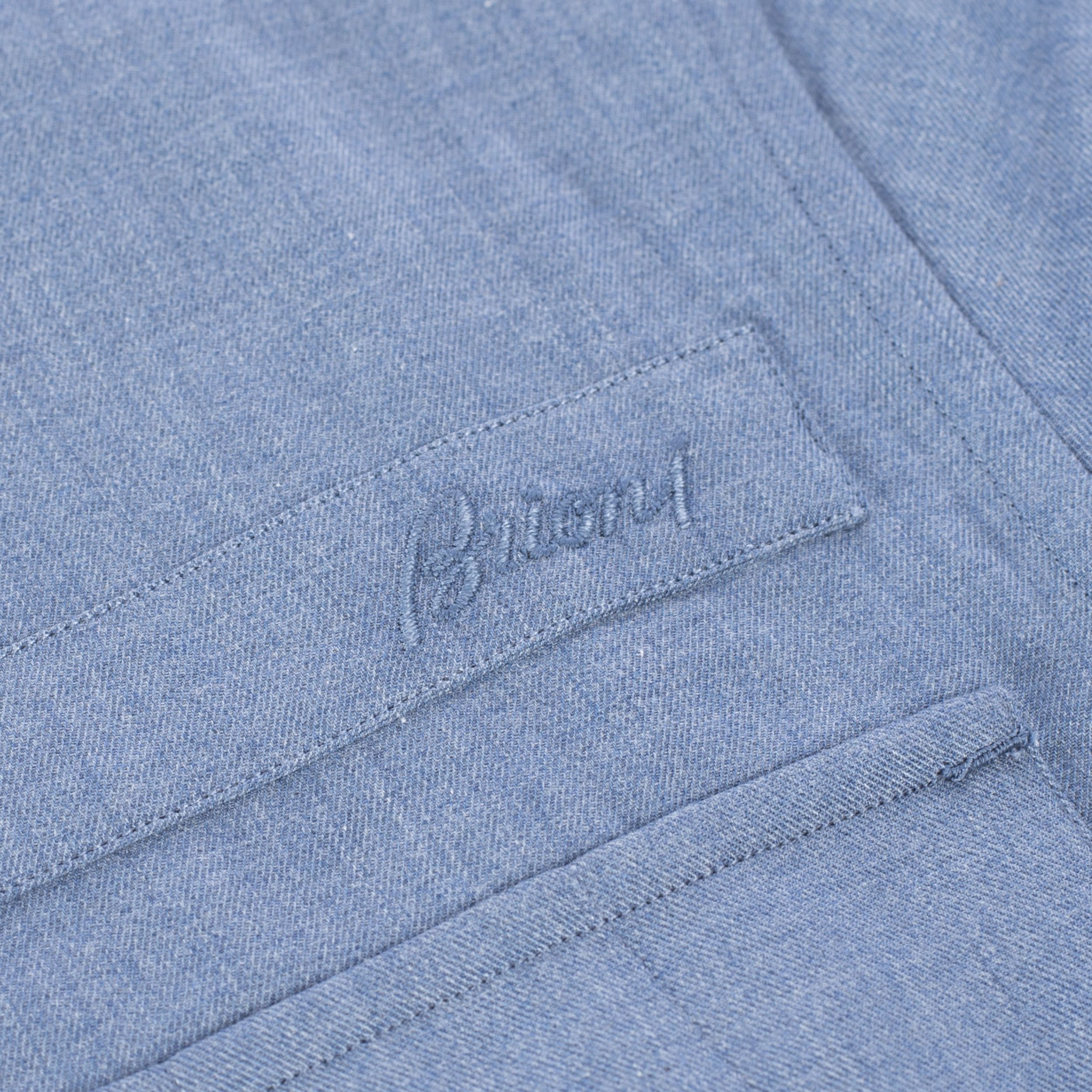 Brioni Mandarin Collar Shirt In Blue Cotton Size US XS / EU 42 / 0 - 11 Thumbnail