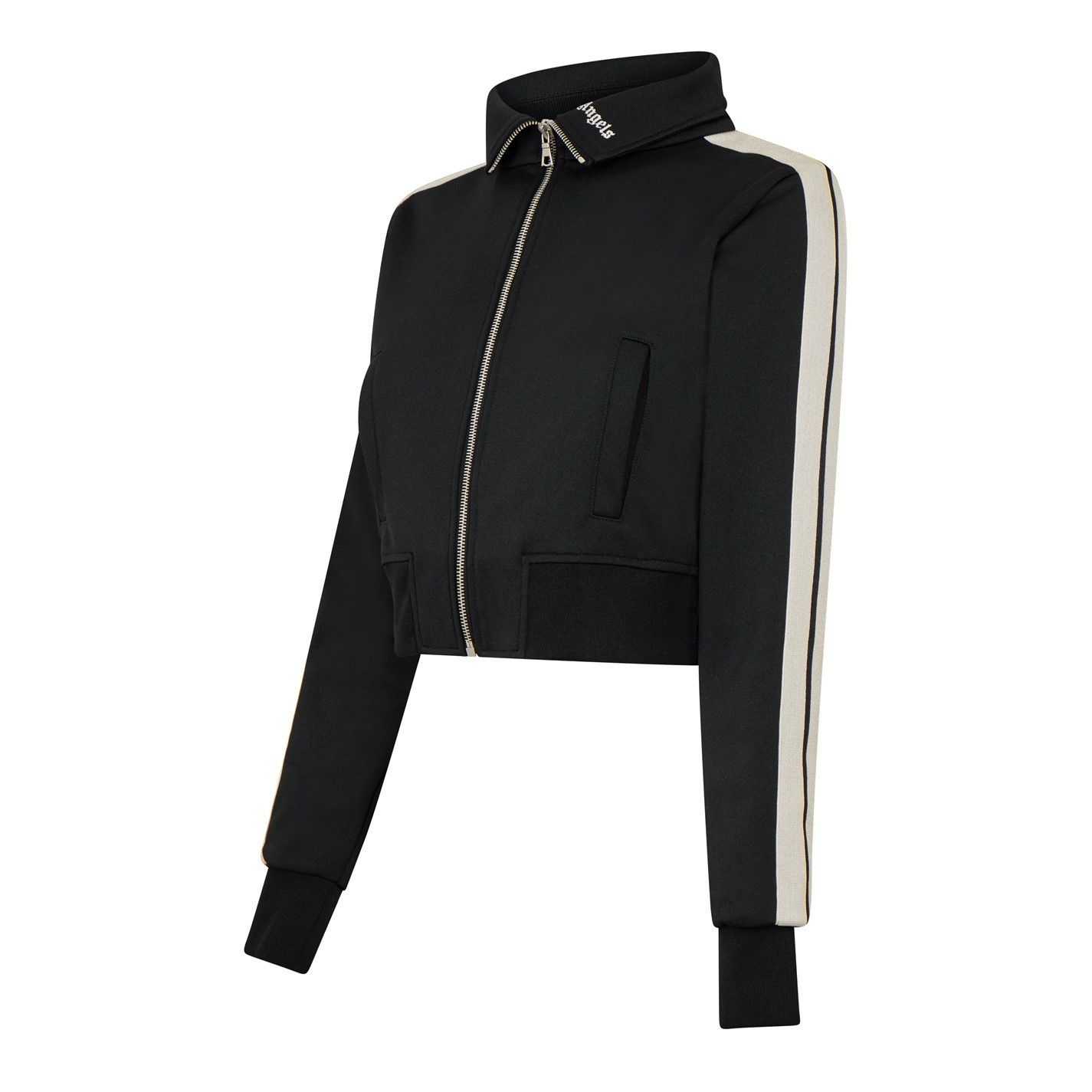 Palm Angels o1g2r1mq0325 High Neck Track Jacket in Black & White Size M / US 6-8 / IT 42-44 - 3 Thumbnail
