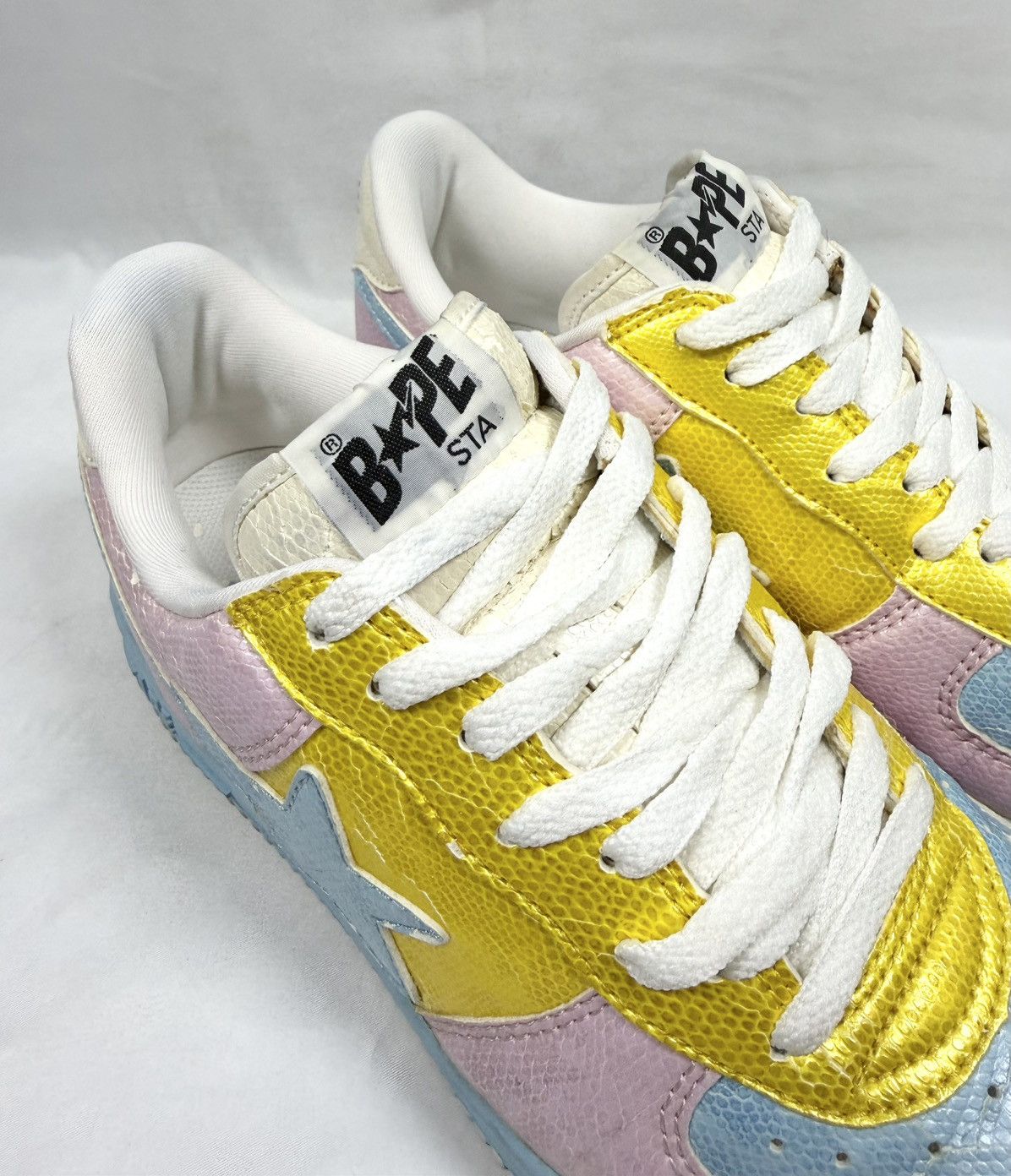Bape 2006 A Bathing Ape ‘Cotton Candy’ Snakeskin Bapesta Low Size US 9 / EU 42 - 3 Thumbnail